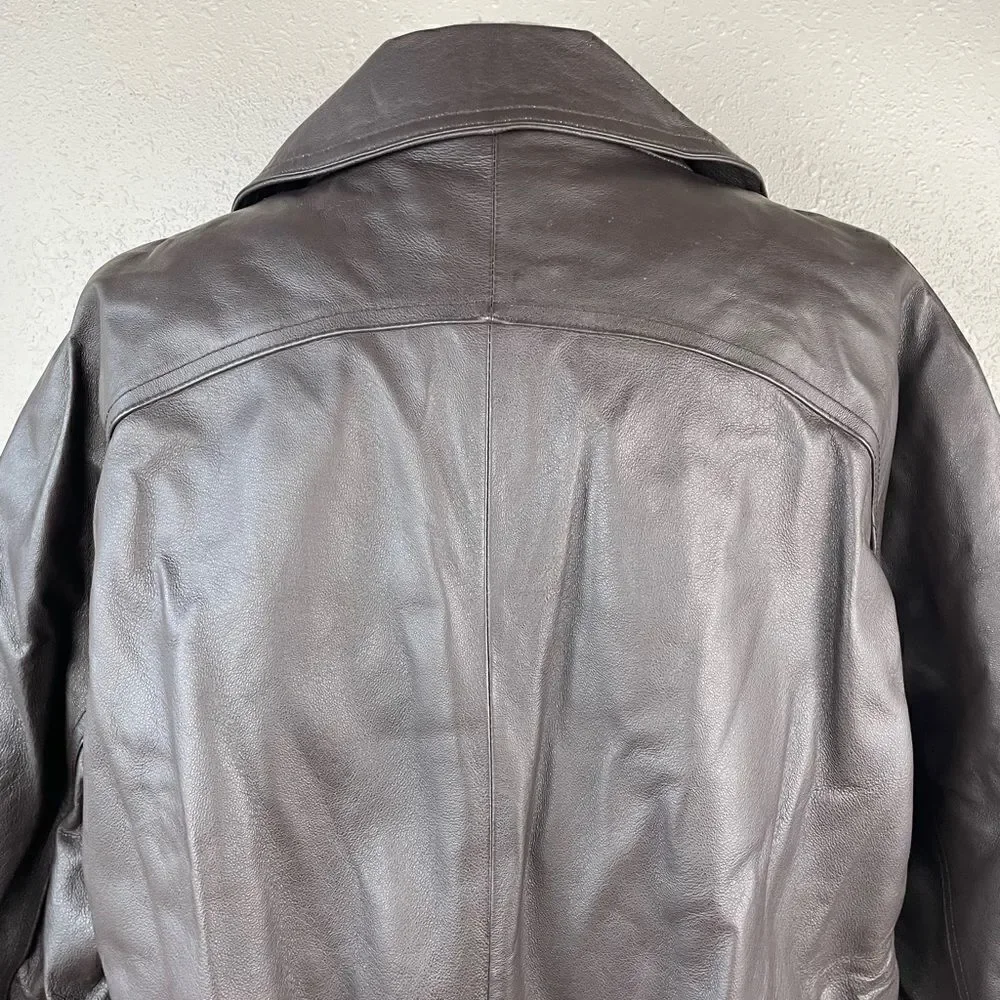 St. John’s Bay Brown Leather Jacket Size XL EUC